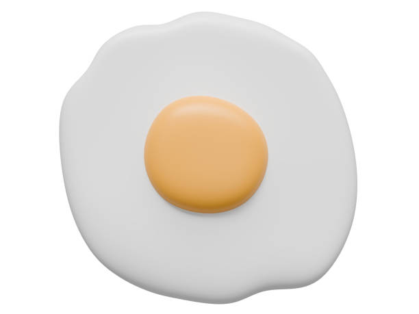 istock Realistic 3d fried egg isolated on a white background in an everyday breakfast concept. 3d rendering 2193992757