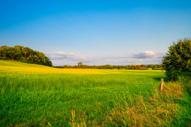 Landscape with fields near Dolberg, Ahlen. Nature on Halberg.