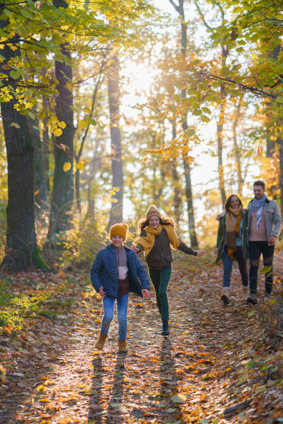 istock Children chase each other while spending the day with their parents in nature 2193997873