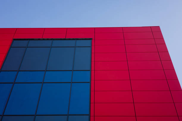 part of the facade with a window of a modern office building. vibrant urban architecture