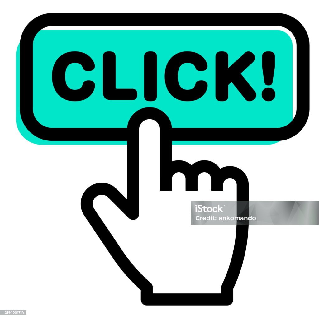 Click Button Clipart Finger Pressing A Click Button Vector Illustration Stock Illustration ...