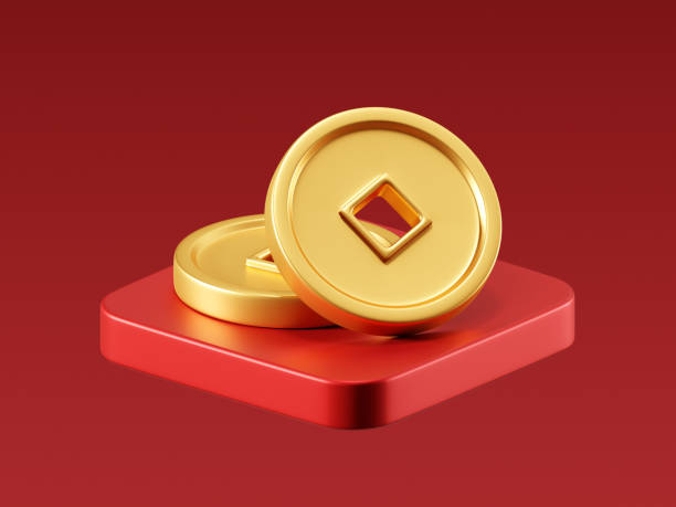 istock 3D Stack of Chinese Gold Coins. Wealth and Prosperity Concept. 2194002242