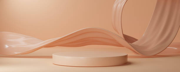 istock Creative Cream Swirl Podium for Cosmetics 2194004887