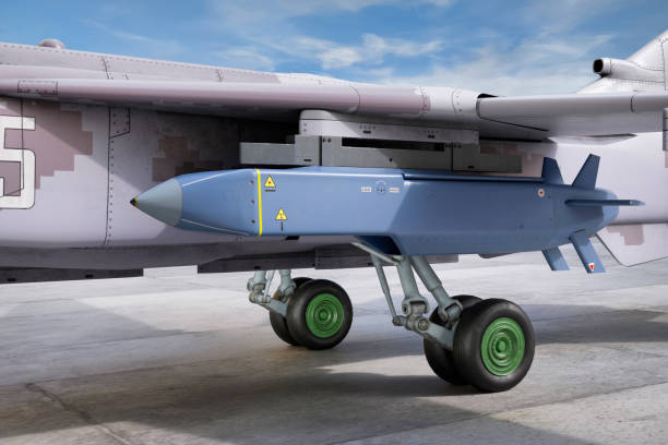 istock Cruise missile connected to Ukrainian tactical bomber - 3D 2194006508