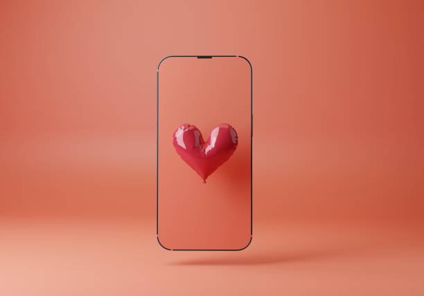 istock 3D Heart on Phone. Love and Technology Concept 2194010402