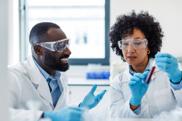 istock Two scientists examining a test tube in laboratory 2194013088