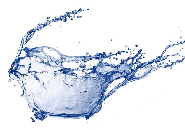 istock 3d illustration of flowing abstract blue waves and splashes on white background 2194013301