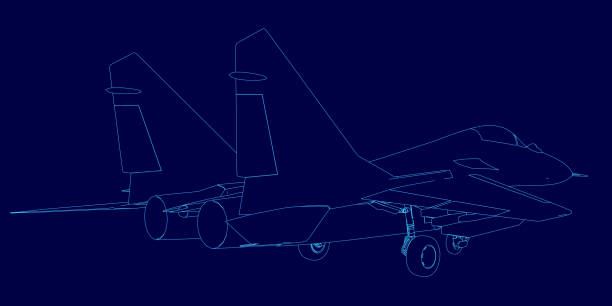 istock Blue airplane is flying in the sky. The image is a stylized drawing of the plane 2194014026