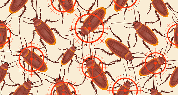 Cockroach Pattern Texture Seamless Pattern Of Cockroach Insect Realistic Cockroach Pattern On ...