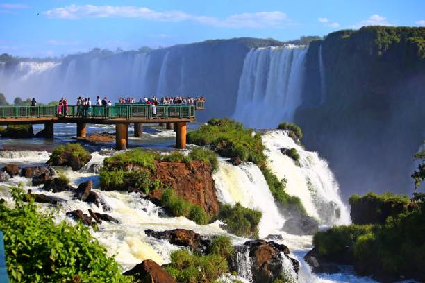 istock People in middle Iguacu falls 2194014710