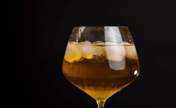 istock transparent glass with cold apple juice with ice 2194018061