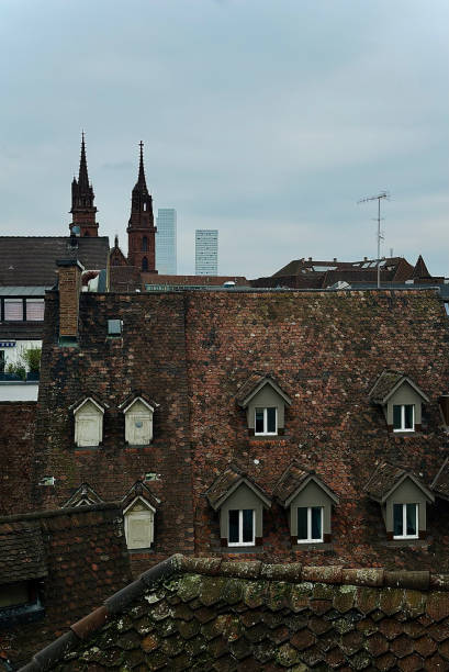 Detail of an old and modern skyline in Zurich, Switzerland  // mobile stock photo