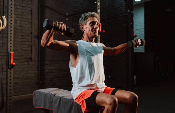 istock Fit senior man in the gym 2194025095