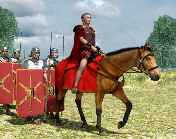 istock Julius Caesar on horseback leading his soldiers 2194030269