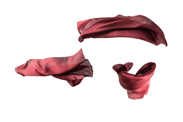 istock Flowing red silk scarf isolated on white background. 2194038258
