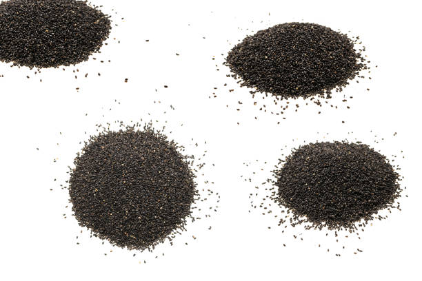 Seeds of a black sesame.