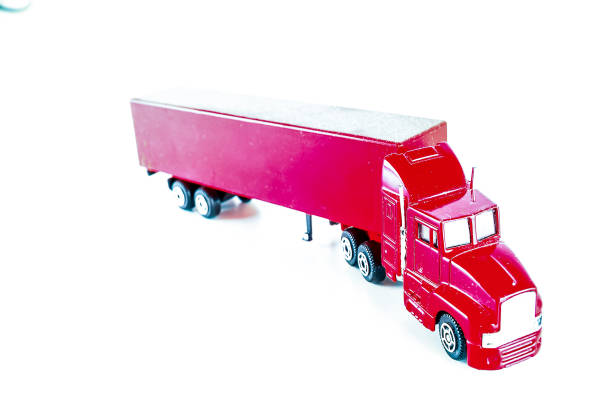 istock A red toy truck with a white background 2194039217