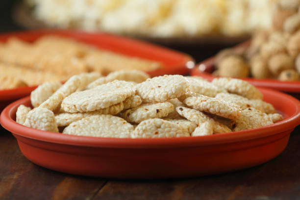 Tilgul, Til Mithai, Gajak, Chikki, Tilkut, Patang, Firki And Peanuts. Harvest Festival Makar Sankranti, Lohri, Uttarayan, Maghi, Poush Sankranthi