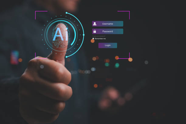 istock Hand poised for biometric login, futuristic fingerprint recognition technology integrated with AI, ensuring secure access through intuitive username and password entry against blurred background 2194046145