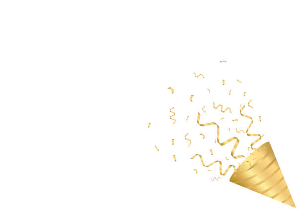 istock Party Popper or Firecracker with Confetti. Confetti Background for Party, Birthday, Celebration or Anniversary. 2194047948