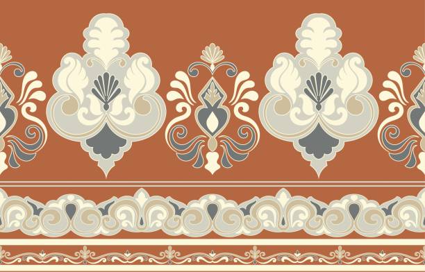 istock Motifs African boho paisley Floral Ikat pattern embroidery border. Ethnic ikat floral Ethnic Indian Pattern Ikat pattern Ethnic Pattern.Border indian floral Aztec embroidery border seamless patterns. 2194049568
