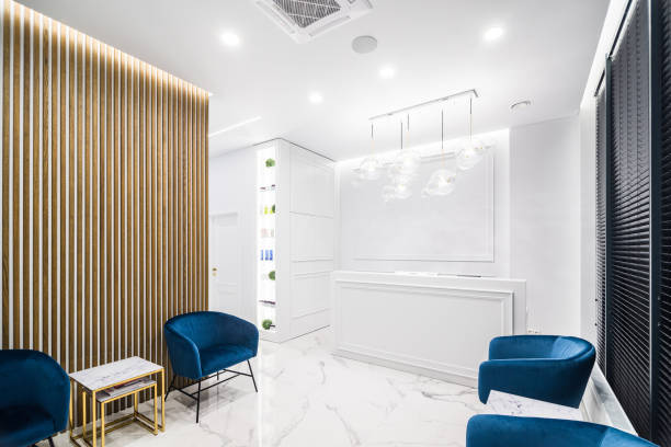istock Reception desk of a modern hotel 2194051468