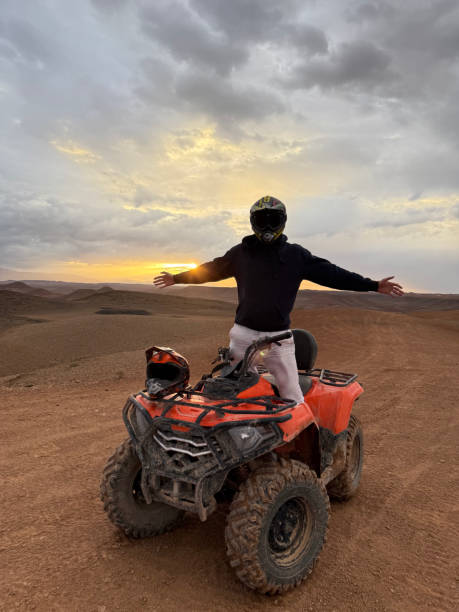 istock Quad Biking With A Sunset In Morocco Taken On Mobile 2194051722