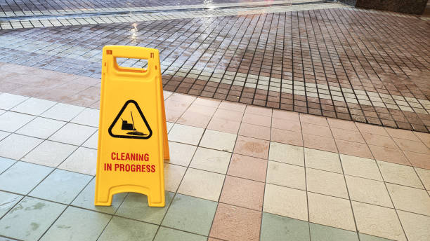 istock Caution: Slippery Surface Due to Rain or Cleaning 2194055063