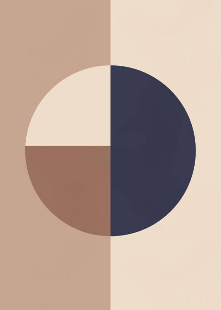 istock abstract and minimalist art beige, brown, blue colors. circle with colorful geometric shapes, decoration illustration 2194055460