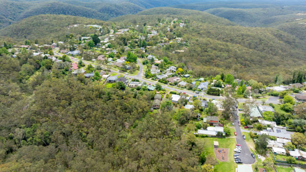 istock A regional town located amongst lush foliage in the lower mountains 2194065892