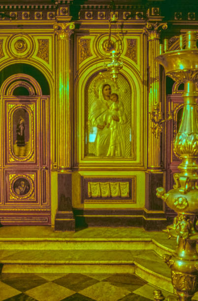 Kotor, , Montenegro - May 28, 2005: Detail of the  altar of the Orthodox Church of St. Nicholas