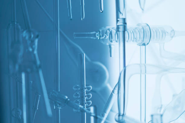 Transparent glass apparatus arranged for scientific experimentation indoors