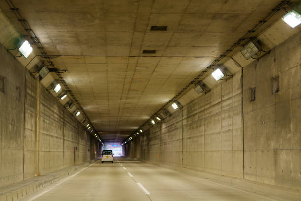istock Tunnel illuminated by orange lights 2194070555
