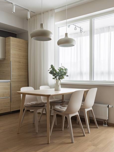 istock A modern minimalist dining space that invites natural light and showcases beautiful greenery 2194073942