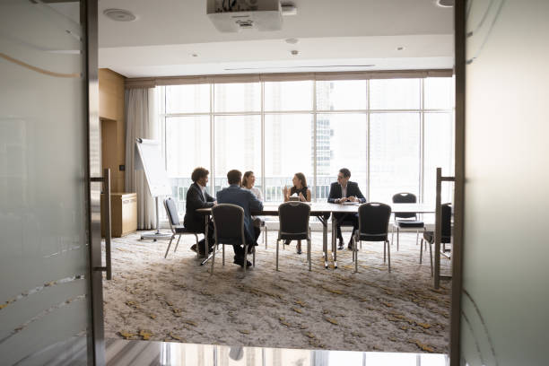istock Corporate team engage in meeting or briefing event in boardroom 2194077409