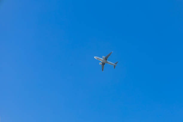 Large airliner in a clear blue cloudless sky