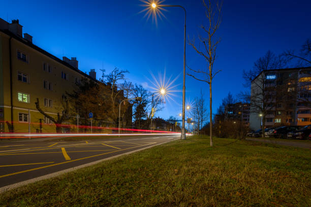 Nice color night in cold winter in town Znojmo CZ 12 21 2024