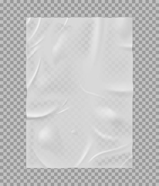 istock Sheet of wrinkled white paper with soft folds. 2194080633