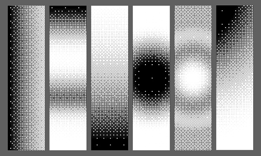 Black And White Bitmap Texture Abstract Pattern Background Vector Set ...