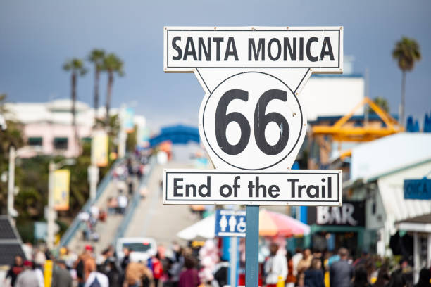 Santa Monica, California USA, at the Santa Monica Pier, End of the Trail of Route US 66.