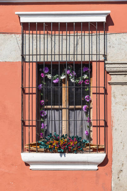 istock Flowers decorating a barred window, for the Semana Santa Holy Week Easter celebrations. 2194084263