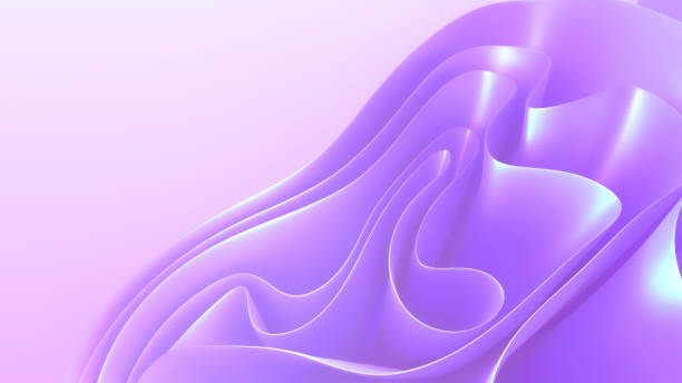 istock 3D render of blue modern elegant abstract background with layered ribbon folds in light soft blue colors. Smooth organic wavy curves. Macro closeup of layered folded cloth. Surreal flower sculpture. 2194084814