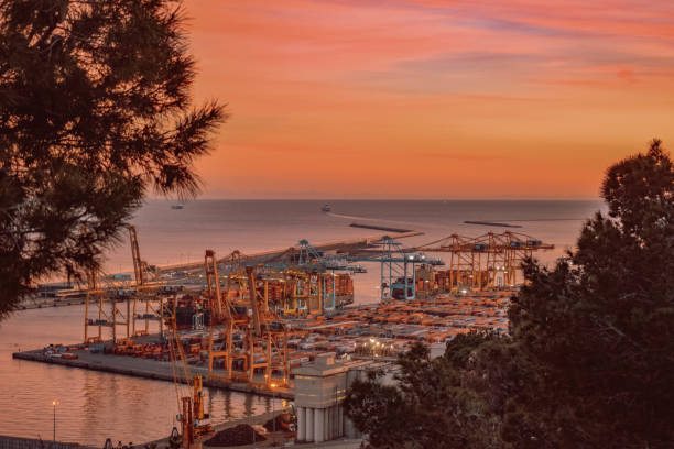 istock Barcelona Port at Sunset 2194085559
