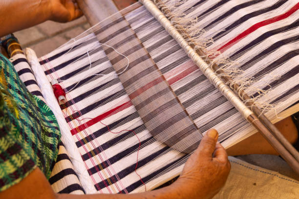 istock Woman weaving traditional cloth on a handloom. 2194087321