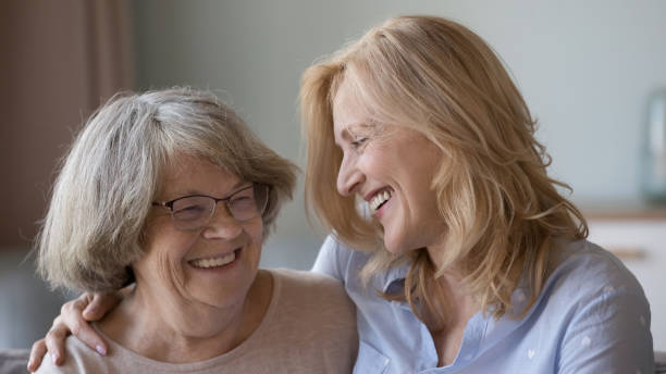 istock Cheerful elder 80s mother and grownup mature daughter 2194101568