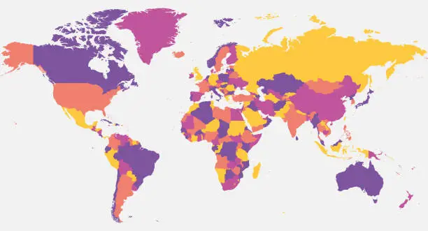 Высокодетализированная политическая карта Мира Высокодетализированная политическая карта Мира