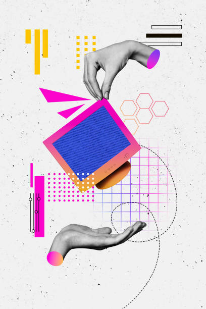 istock Trend artwork composite banner 3D photo collage of human resources manager recruitment worker entrepreneur hand hold computer monitor 2194104185