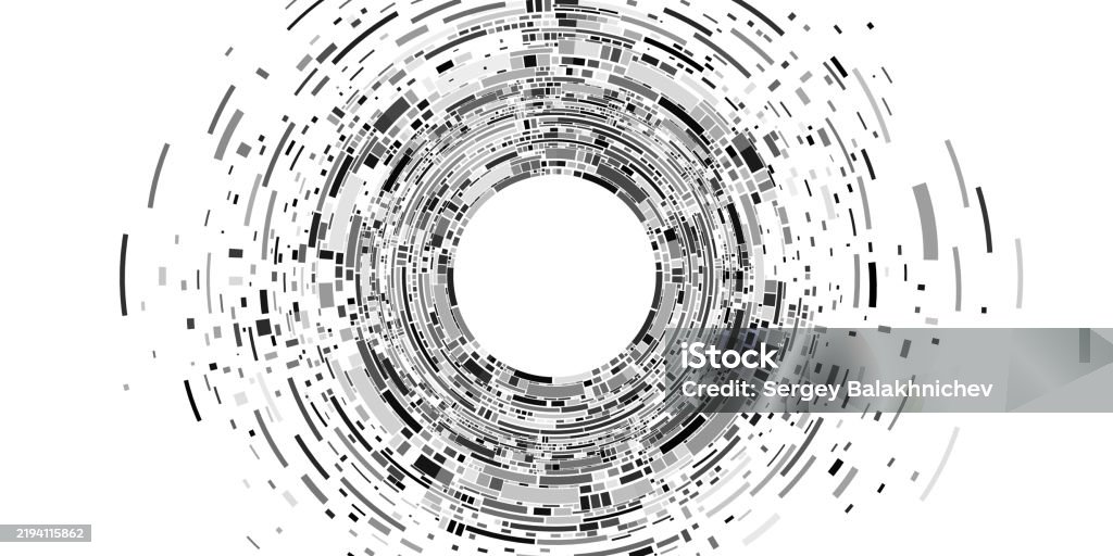 Big Data Visualization Into Cyberspace Abstract Digital Circles Of ...