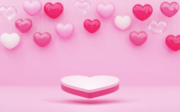 istock Pink valentine's day background, 3d rendering illustration. 2194118875