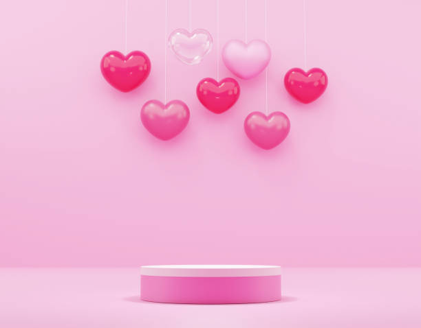 istock Pink valentine's day background, 3d rendering illustration. 2194118879